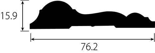 腰見切（チェアレール）H297の断面図