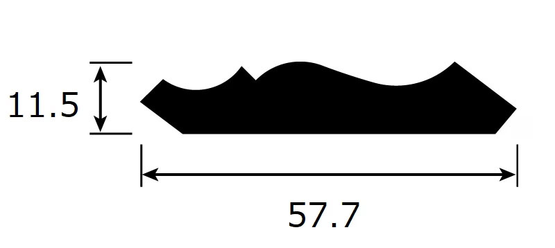 廻り縁H54の断面図