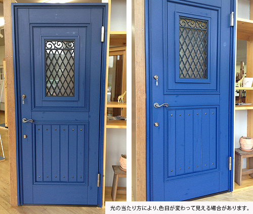 おしゃれなブルーの日本製玄関ドア